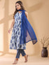 Indigo Pure Cotton Floral Printed A-line Kurta Set